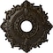 Ekena Millwork Riley Ceiling Medallion (Canopies up to 4 5/8"), 18"OD x 3 1/2"ID x 1 1/2"P, Stone Hearth Crackle CM18RLSHC - alternate 1